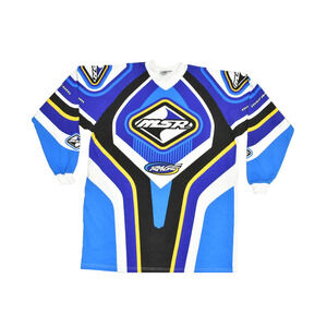 Vintage MSR Racing Rage Motocross Jersey Blue White XL Made in USA 100% Cotton